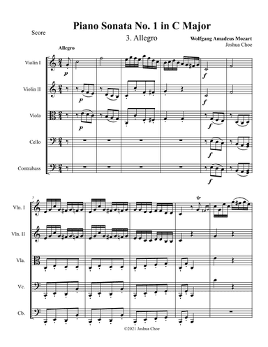 Piano Sonata No. 1, Movement 3 (arr. Joshua Choe)
