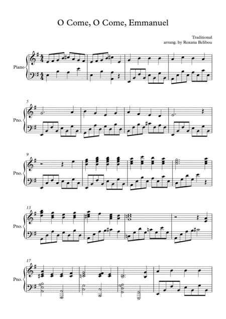 O Come, O Come, Emmanuel (arr. Roxana Belibou)