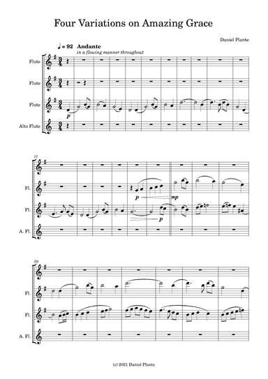Four Variations on Amazing Grace (arr. Daniel Plante)