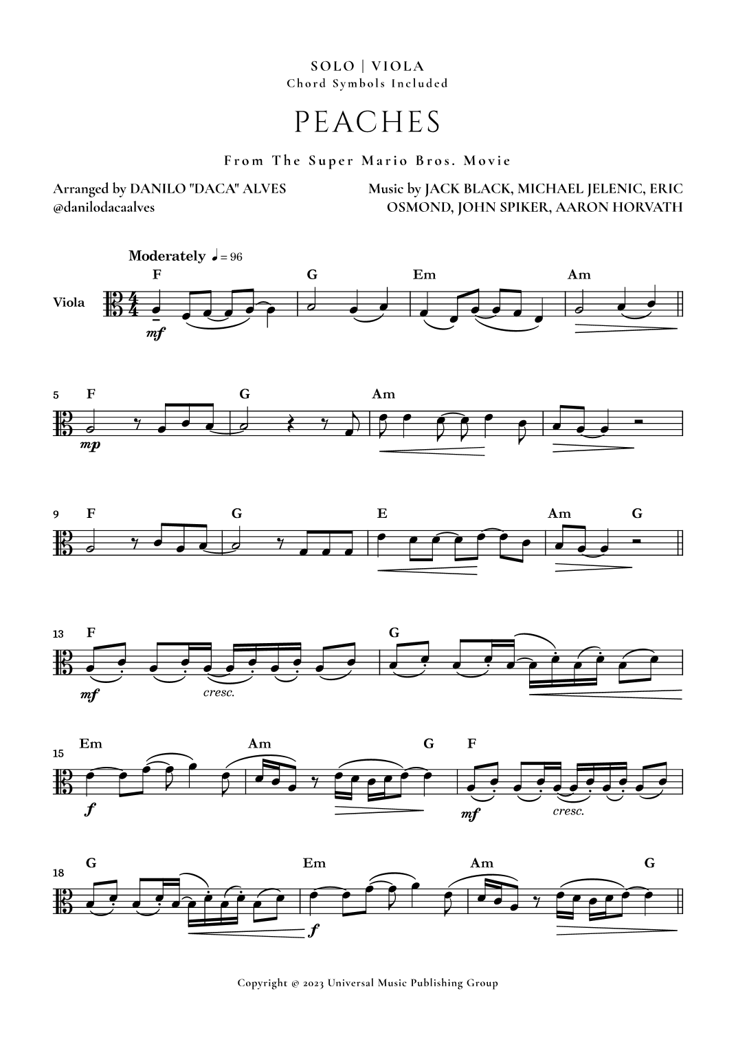 Peaches (arr. Danilo "Daca" Alves)