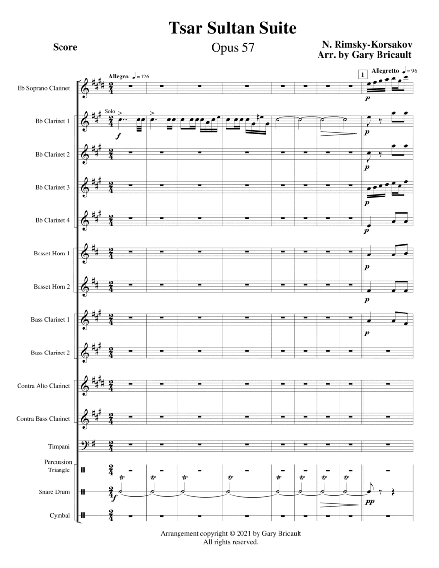 Tsar Sultan Suite - Opus 57 (arr. Gary Bricault)