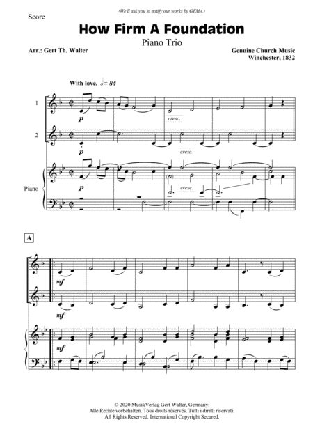 How Firm A Foundation (arr. Gert Th. Walter)