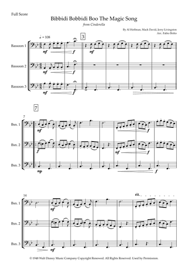 Bibbidi-bobbidi-boo (the Magic Song) (arr. Fabio Britto)