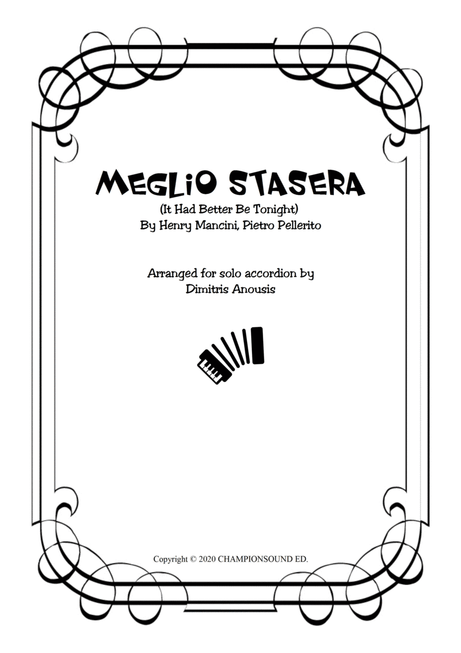 Meglio Stasera (arr. Dimitris Anousis)