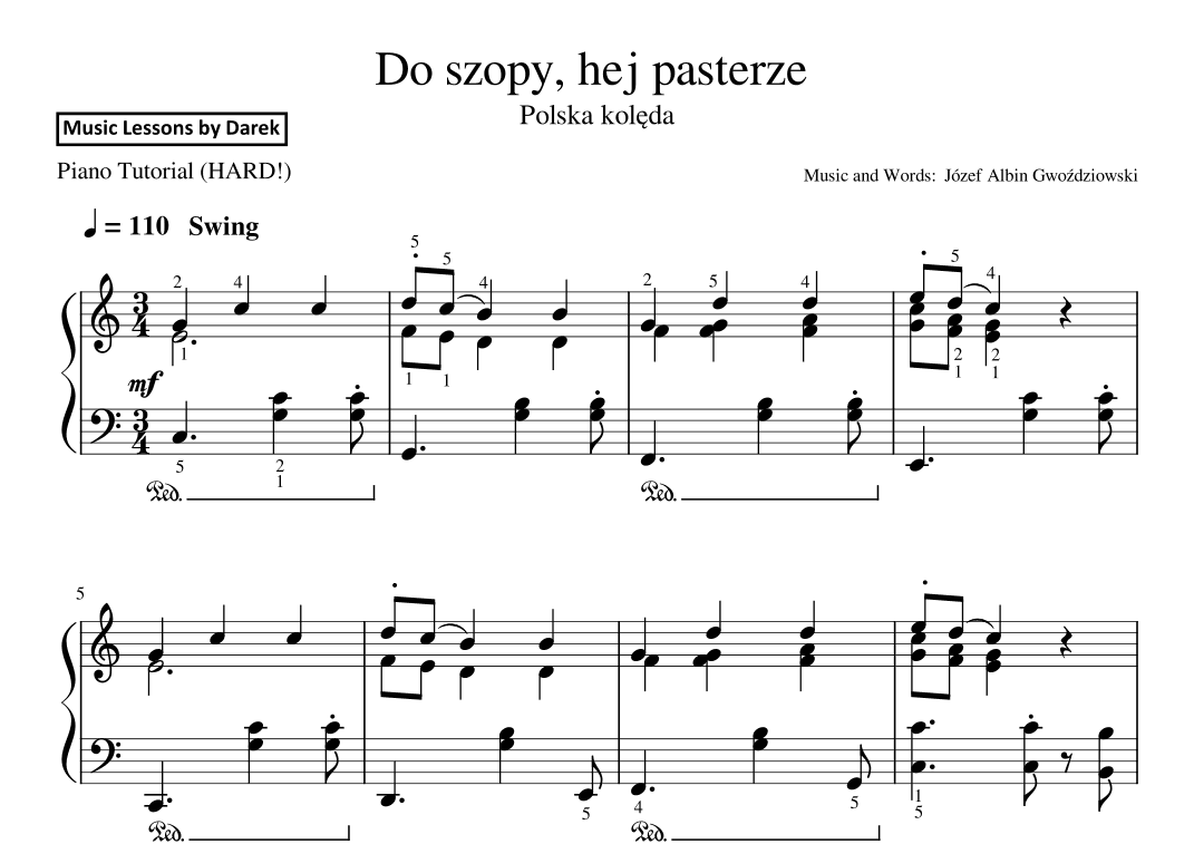 Do szopy, hej pasterze (Polish Christmas Carol) [HARD PIANO] (arr. Darek)