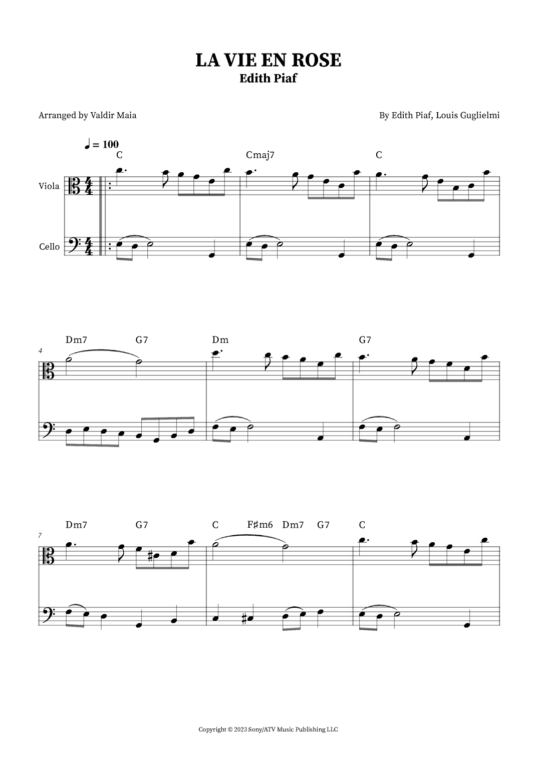La Vie En Rose (arr. Valdir Maia)