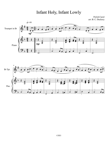 Infant Holy, Infant Lowly (Trumpet Solo with Piano Accompaniment) (arr. B. C. Dockery)