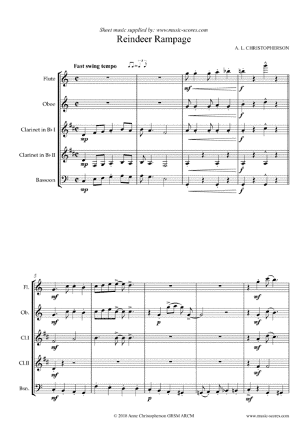 Reindeer Rampage - Wind Quintet