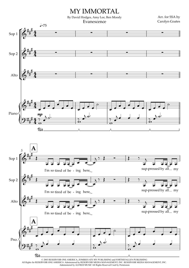 My Immortal (arr. Carolyn Goates)