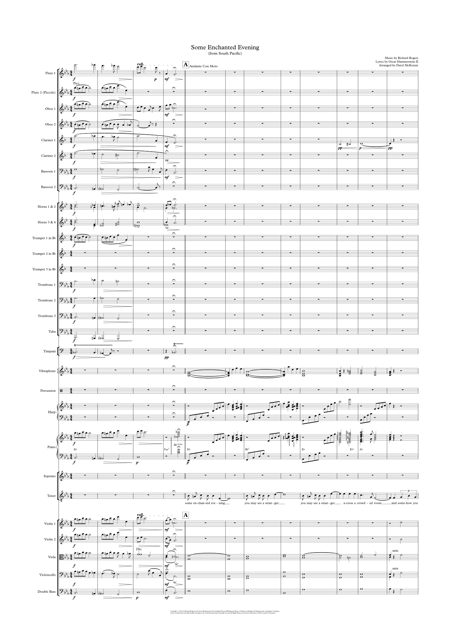 Some Enchanted Evening (arr. Daryl McKenzie)
