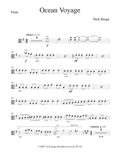 Ocean Voyage - (Full Orchestra) Viola part