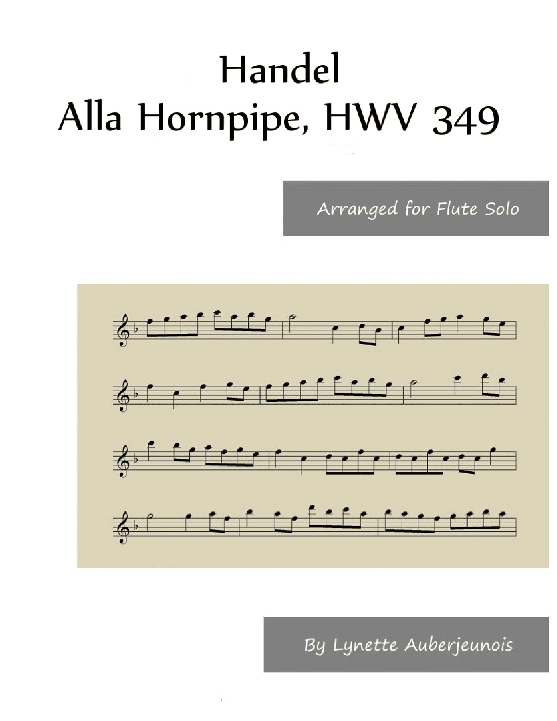 Alla Hornpipe, HWV 349 - Flute Solo (arr. Lynette Auberjeunois)