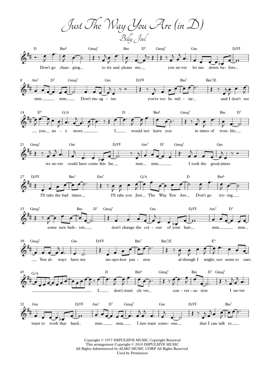 Just The Way You Are (arr. Greg Eaton)
