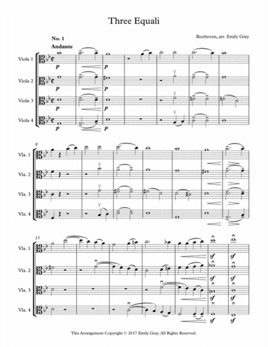 Three Equali for Four Violas (arr. Emily Gray)