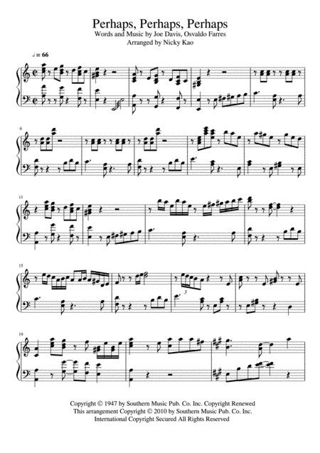 Quizas, Quizas, Quizas (perhaps, Perhaps, Perhaps) (arr. Nicky Kao)