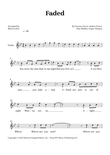 Faded (arr. Márcio Silva)