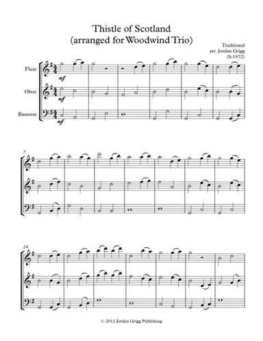 Thistle of Scotland (arranged for Woodwind Trio) (arr. Jordan Grigg)