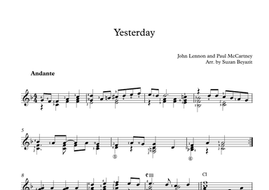 Yesterday (arr. Suzan Beyazit)