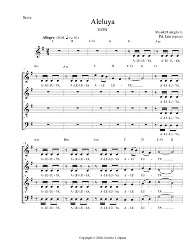 Aleluya (SATB for Advent and Christmas)