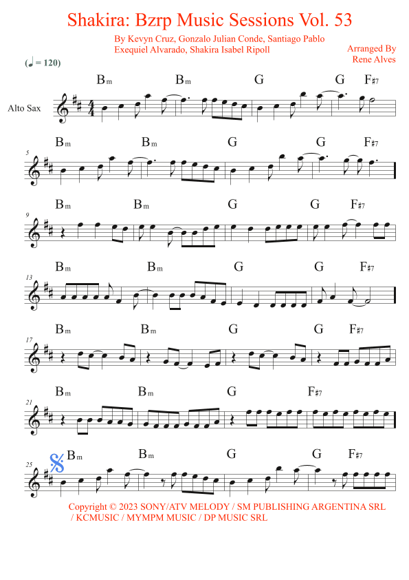 Shakira: Bzrp Music Sessions Vol. 53 (arr. Rene Alves)
