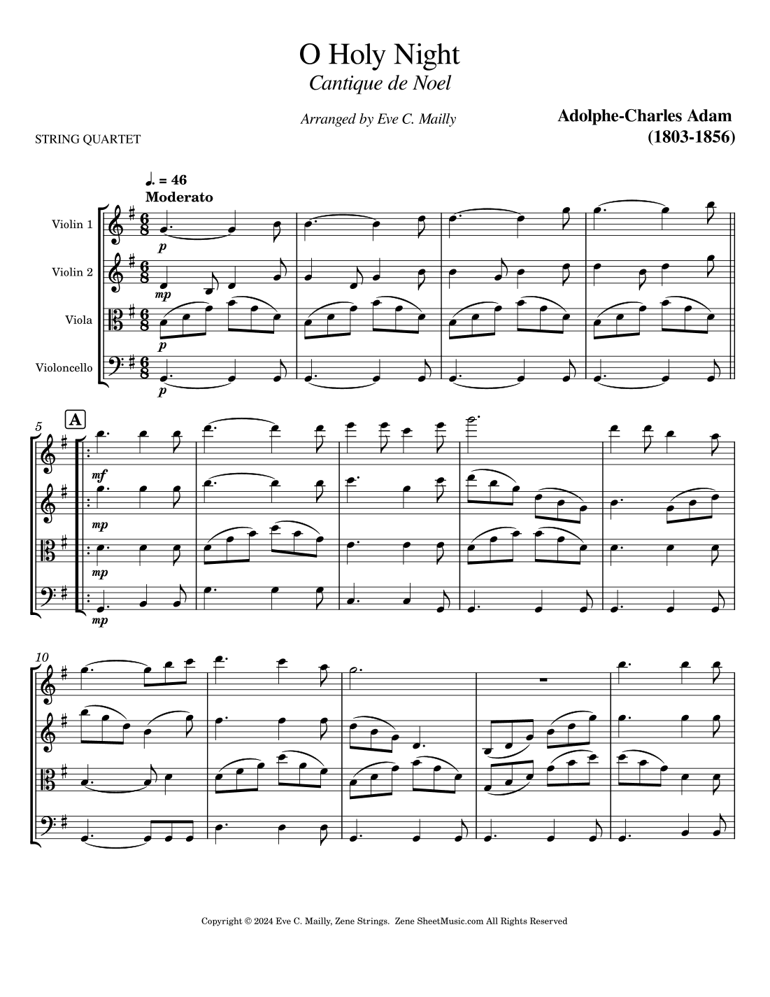O Holy Night (arr. Eve C. Mailly - Zene Strings)