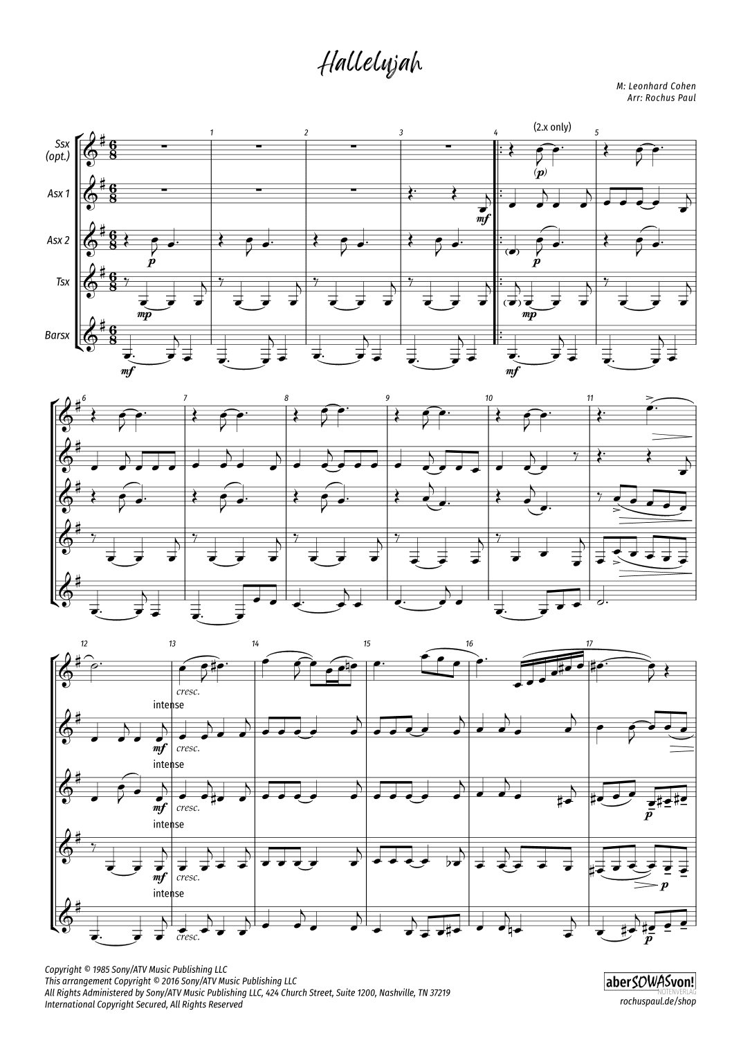 Hallelujah (arr. Rochus Paul)