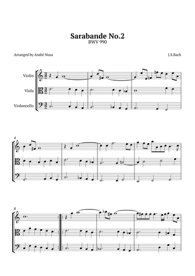Sarabande No.2 BWV 990 (arr. André Nusa)