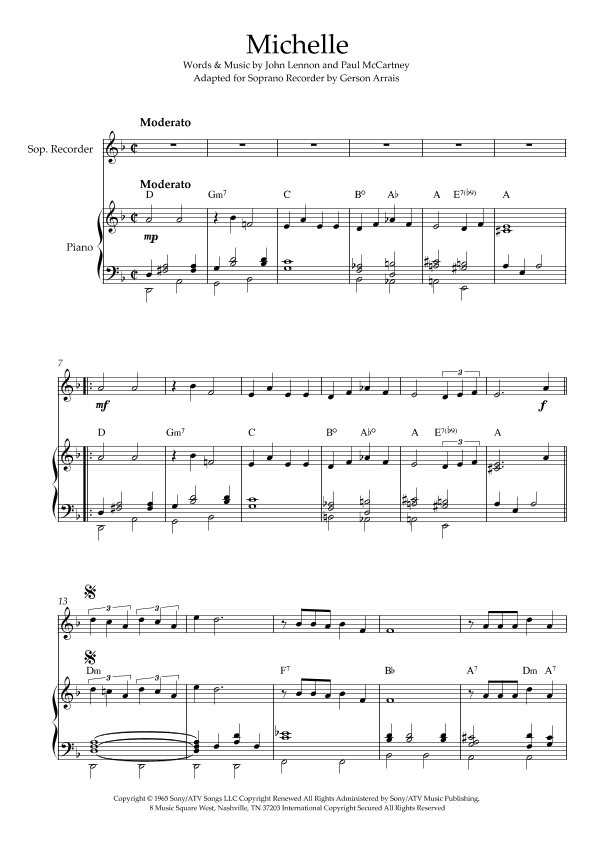 Michelle (arr. Gerson Arrais)