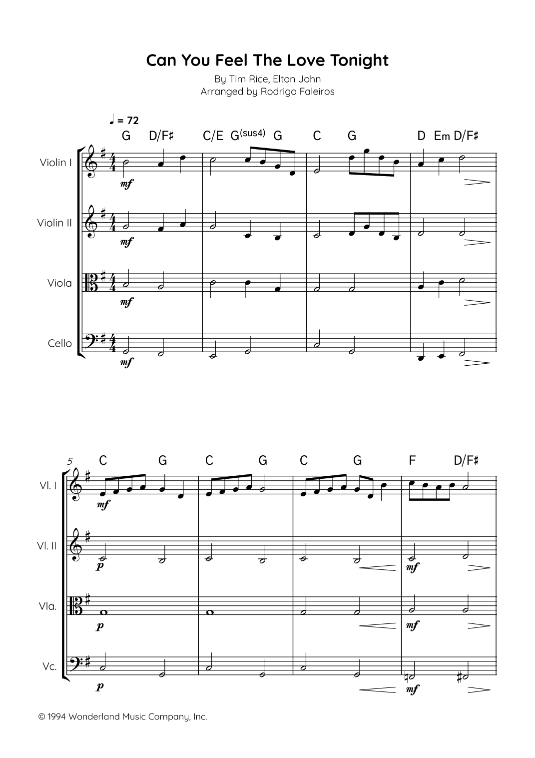Can You Feel The Love Tonight (arr. Rodrigo Faleiros)