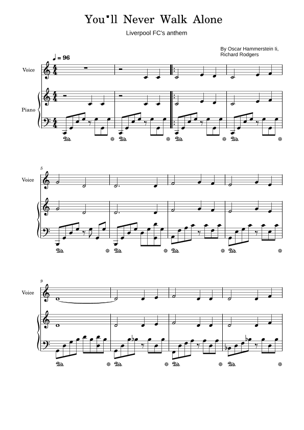 You'll Never Walk Alone (arr. poon)