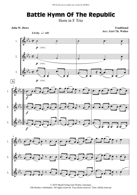 Battle Hymn Of The Republic (arr. Gert Th. Walter)