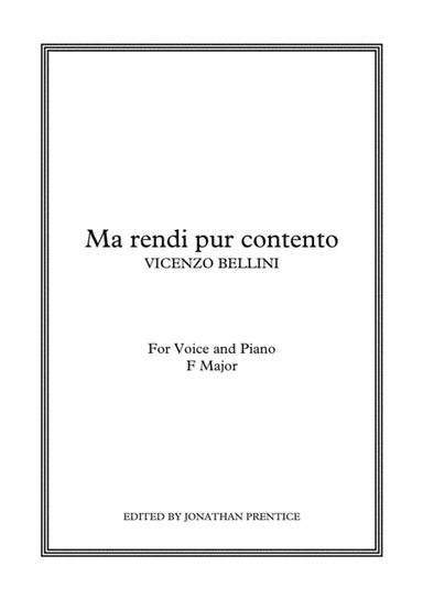 Ma rendi pur contento (F Major) (arr. Jonathan Prentice)