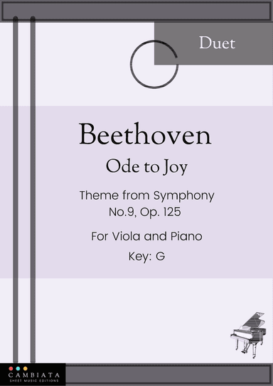 Ode to Joy - For Viola and Piano accompaniment - Key G - (Easy) (arr. Levy Nunes)