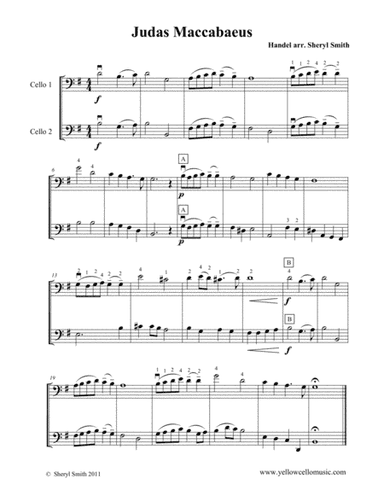Theme from Judas Maccabaeus for Two Cellos (cello duet) (arr. Yellow Cello Music)