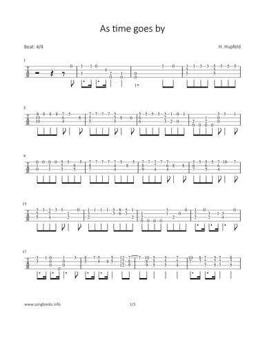 As time goes by (arr. Bettina Schipp)