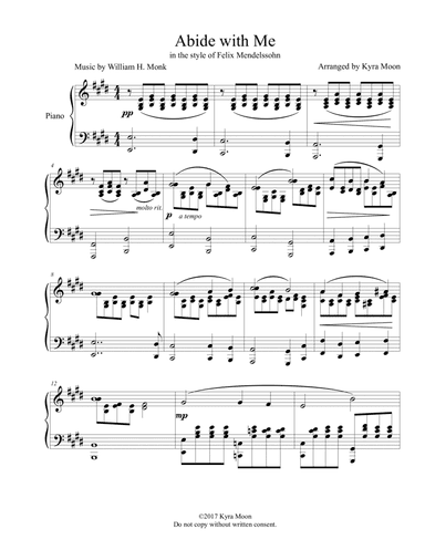 Abide With Me in the style of Mendelssohn (arr. Kyra Moon)