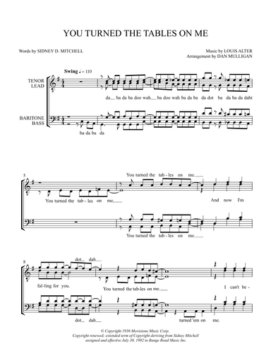 You Turned The Tables On Me (arr. Dan Mulligan)
