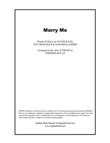 Marry Me (arr. Stephen Bulat)