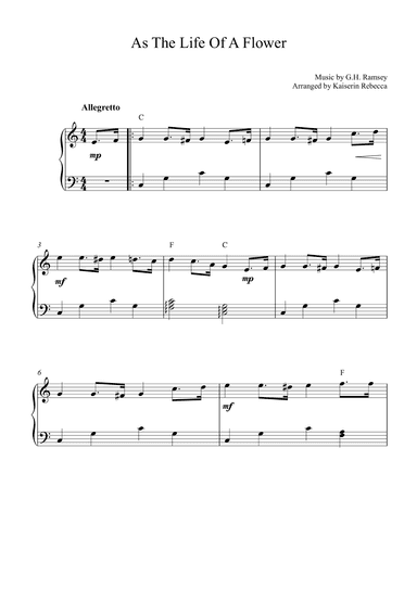 As The Life Of A Flower (arr. Kaiserin Rebecca)