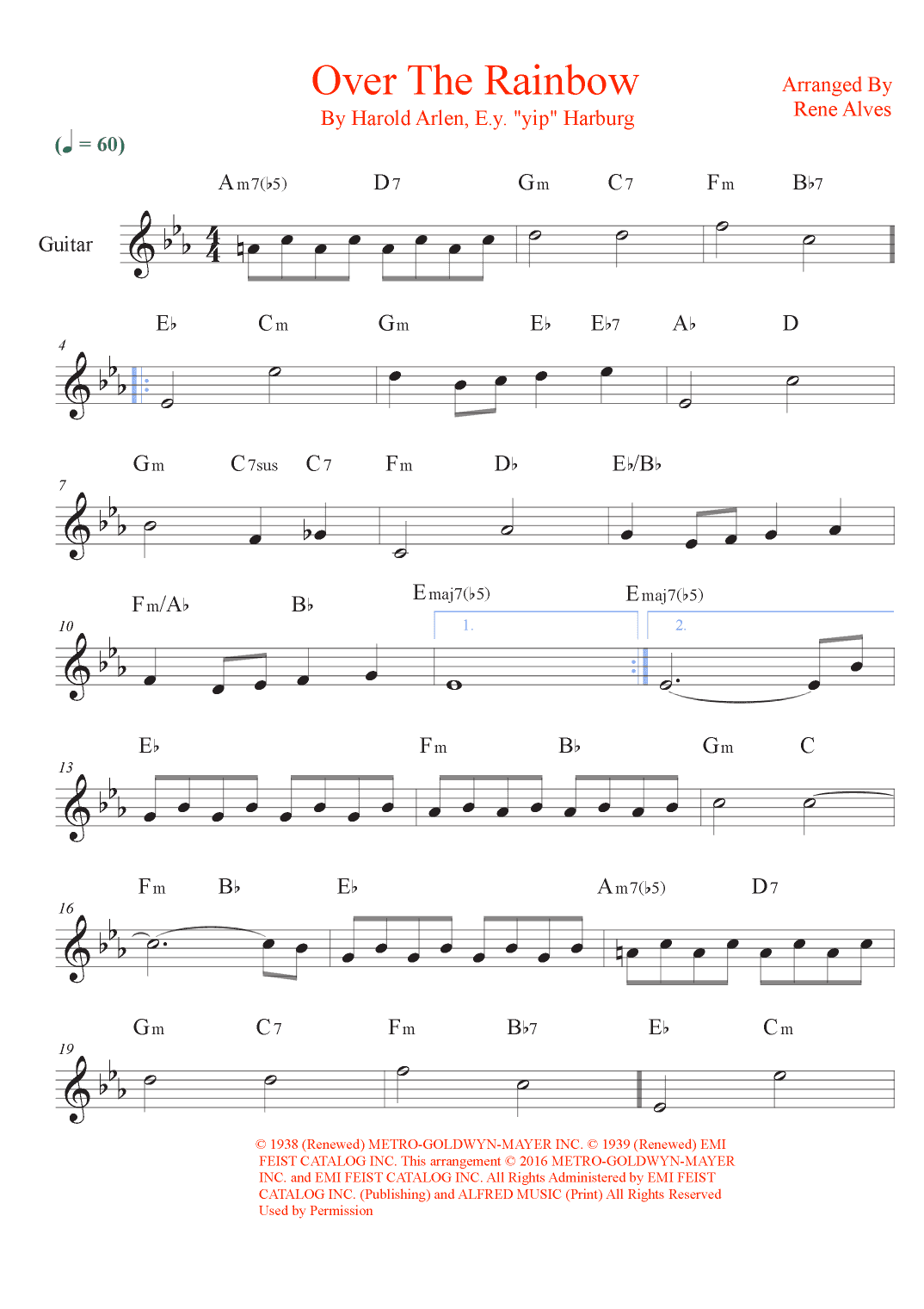Over The Rainbow (arr. Rene Alves)