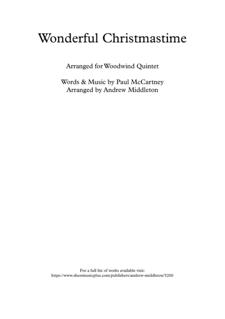 Wonderful Christmastime (arr. Andrew Middleton)