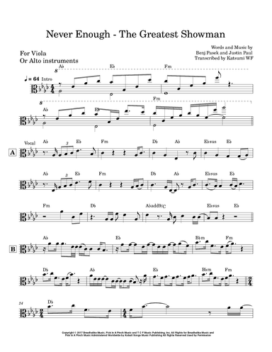 Never Enough (arr. Katsumi WF)