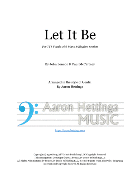 Let It Be (arr. Aaron Hettinga)