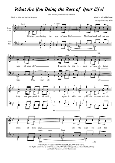 What Are You Doing The Rest Of Your Life? (arr. Jenny Mills)