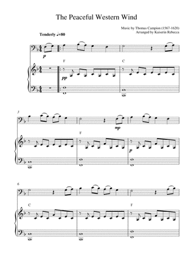 The Peaceful Western Wind (bassoon solo and piano accompaniment) (arr. Kaiserin Rebecca)