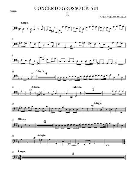 Concerto Grosso Op. 6 #1 Movement I (arr. theupperstaff.com)