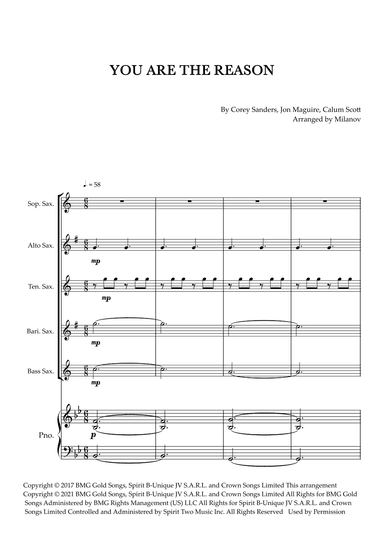 You Are The Reason (arr. Milanov)