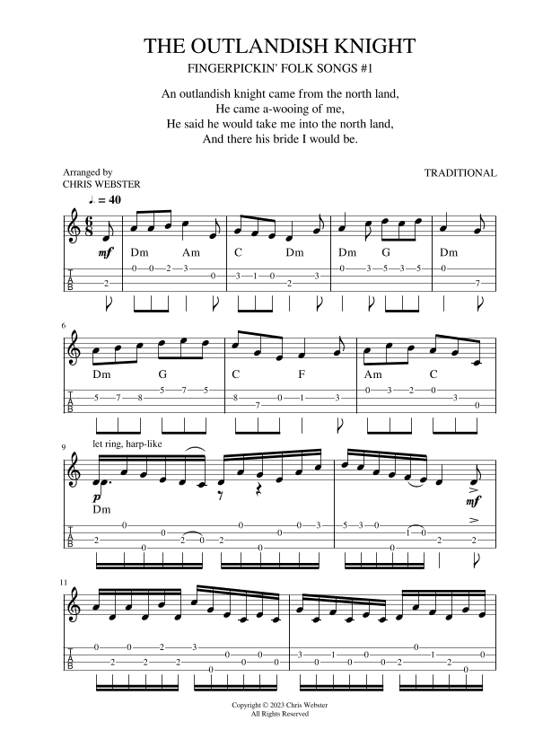 Fingerpickin' Folk Uke #1: The Outlandish Knight (arr. Chris Webster)