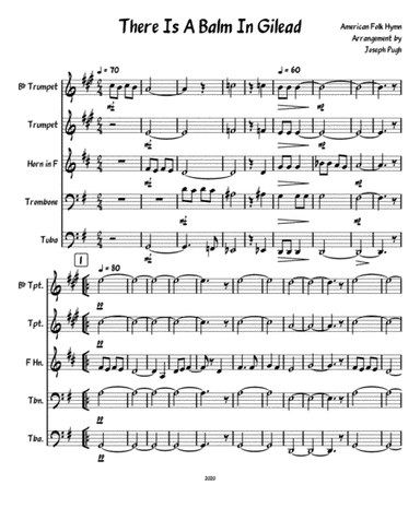 There Is A Balm In Gilead (Brass Quintet) (arr. Joseph Pugh)