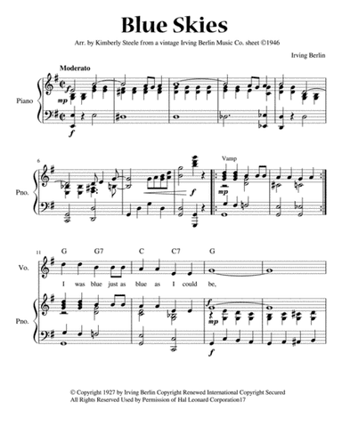 Blue Skies (arr. Kimberly Steele)